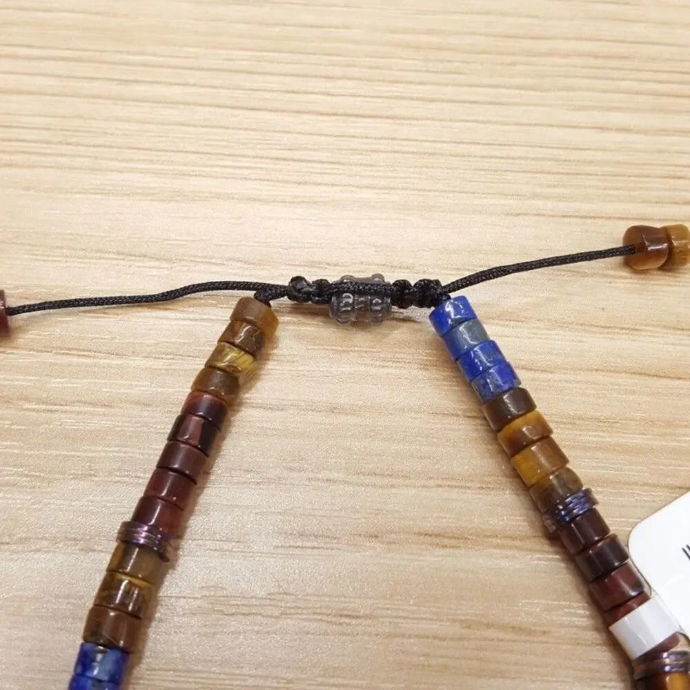 JONAS STUDIO Mens Bracelet Brown Jasper Tigers Eye Adjustable Tie Closure